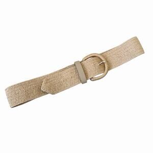 Linea Pelle Belt, Beige Woven Stretchy, Small/Medium